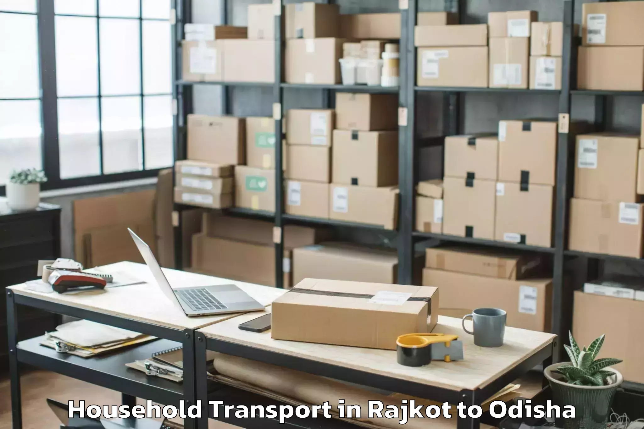 Book Rajkot to Rayagada Household Transport Online